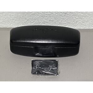 SEAN JOHN Hard Clamshell Sunglasses Eyeglass Case Only + Cleaning Cloth Black